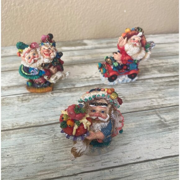 1998 Crinkle Claus Crinkle Elf Figurines Chef, Fireman & Jester Set of 3 - Picture 1 of 16